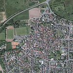 Die Lage von Messel, Adelshof im Orthofoto