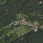 Die Lage von Gettenbach, Schloss im Orthofoto