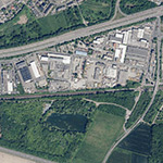 Die Lage von Umspannwerk West im Orthofoto