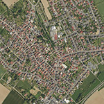 Die Lage von Ronneburg im Orthofoto