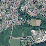 Die Lage von Büdesheim, Neues Schloss im Orthofoto