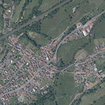 Die Lage von Altengronau, Burg im Orthofoto
