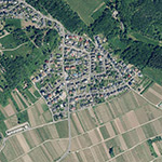 Die Lage von Windeck im Orthofoto
