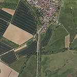 Die Lage von Bahnwärterhaus Nr. 34 im Orthofoto