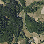 Die Lage von Hofhausen im Orthofoto