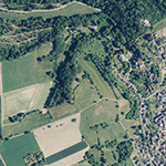 Die Lage von Heckholzhausen, Burg im Orthofoto
