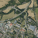 Die Lage von Heimau im Orthofoto