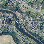 Die Lage von Runkel, Bahnhof im Orthofoto