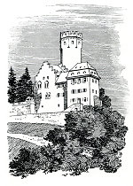 Zeichnung des Schlosses Dehrn (von Süden)