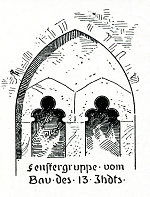 Burg Dehrn, Fenstergruppe des 13. Jahrhunderts am Südflügel, 1907