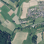 Die Lage von Petrimühle im Orthofoto