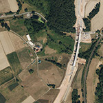 Die Lage von Dimendorf im Orthofoto