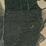 Die Lage von Eibenhardt, Ringwall im Orthofoto