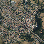 Die Lage von Kirtorf, Stadt im Orthofoto