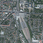 Die Lage von Bahnhof Kassel-Wilhelmshöhe im Orthofoto
