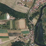 Die Lage von Marbach im Orthofoto