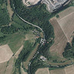 Die Lage von Rhenegger Mühle im Orthofoto