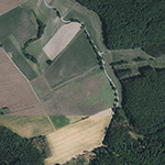 Die Lage von Goldbach im Orthofoto