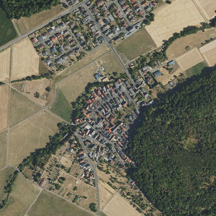 Die Lage von Ober-Bessingen im Orthofoto