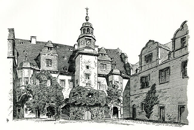 Der Schlosshof des Weilburger Schlosses, 1907