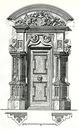 Portal unter der Nordarkade im Weilburger Schlosshof, 1907