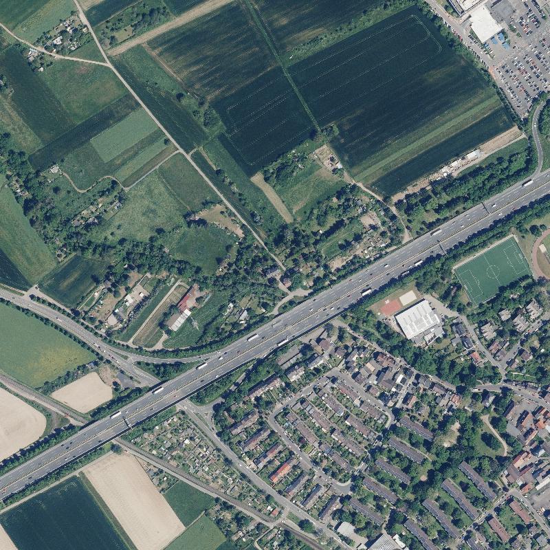 Die Lage von Blechers Mühle im Orthofoto