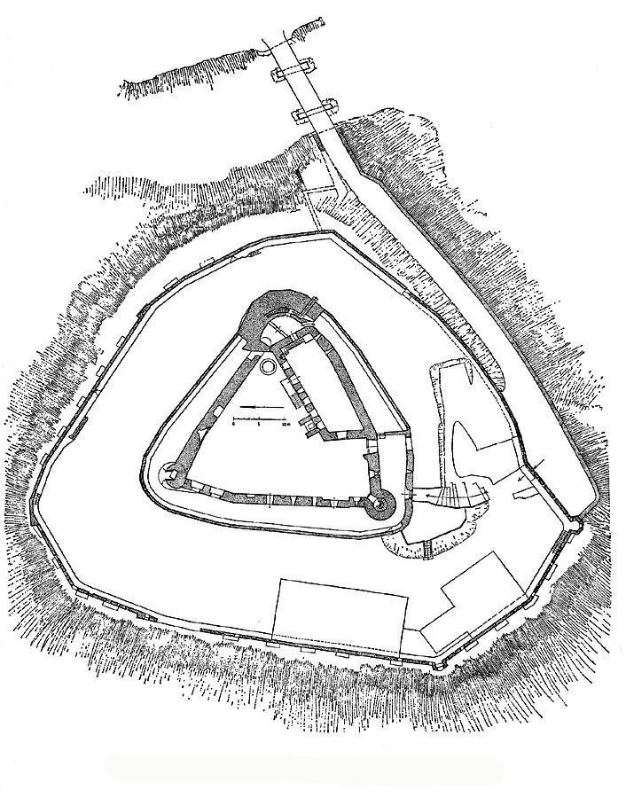 Lageplan des Auerbacher Schlosses, 1969