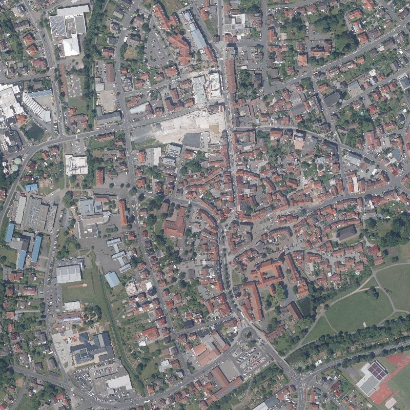 Die Lage von Schlüchtern, Stadt im Orthofoto
