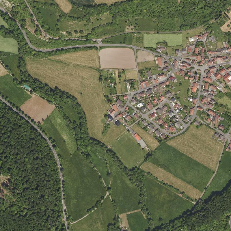 Die Lage von Kressenbacher Mühle im Orthofoto