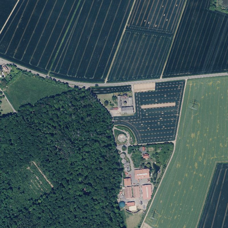 Die Lage von Karlshof im Orthofoto