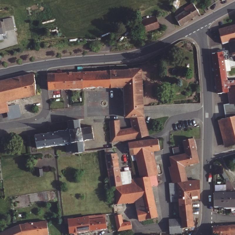 Die Lage von Blankenau, Benediktinerinnenkloster im Orthofoto