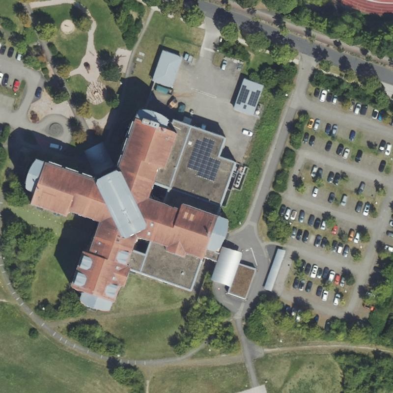 Die Lage von Hünfeld, Elisabeth Klinik der Barmherzigen Schwestern vom hl. Vinzenz von Paul im Orthofoto