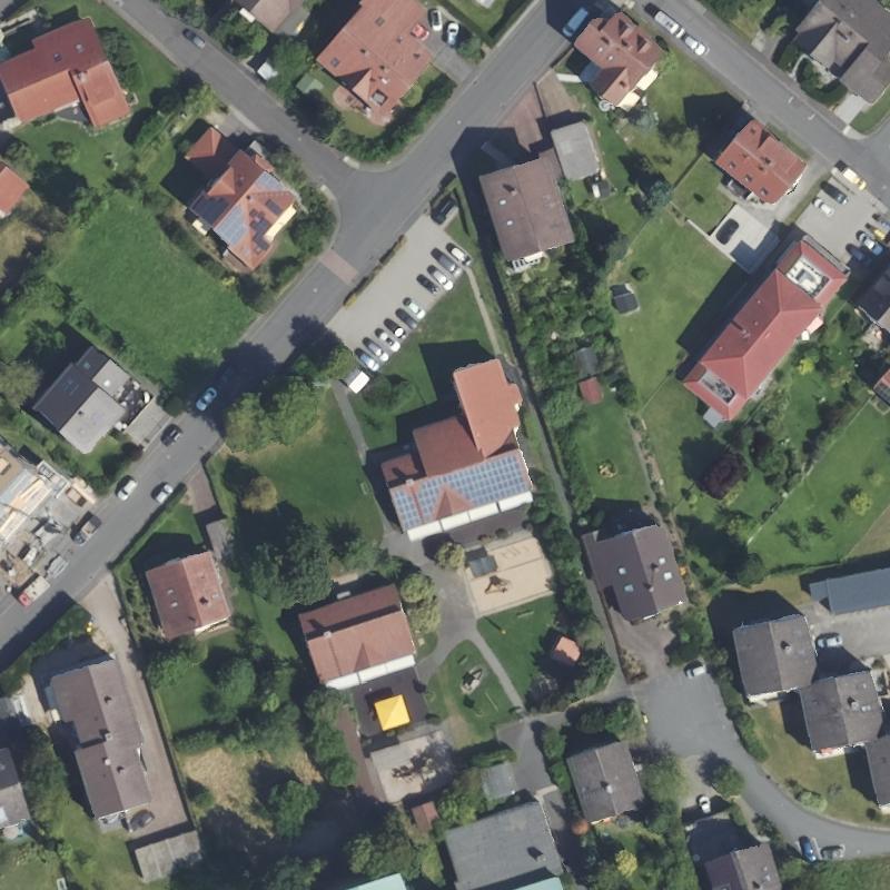 Die Lage von Petersberg, Schwesternhaus der Barmherzigen Schwestern vom hl. Vinzenz von Paul im Orthofoto