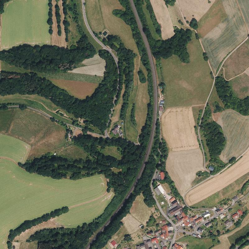 Die Lage von Obermühle im Orthofoto