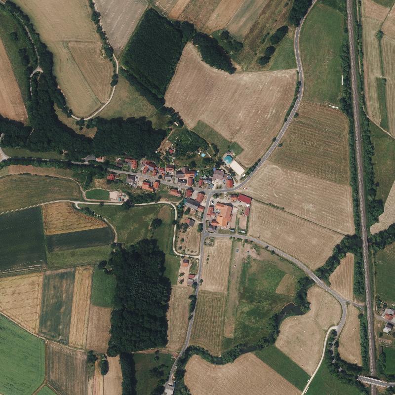 Die Lage von Müsenbach im Orthofoto