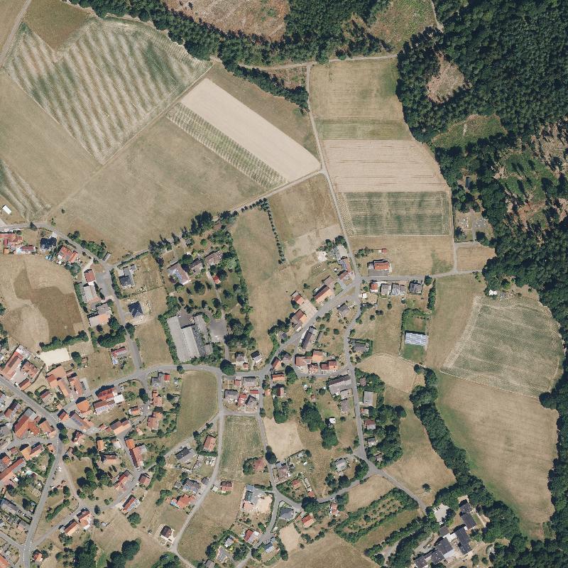Die Lage von Hülsaborn im Orthofoto