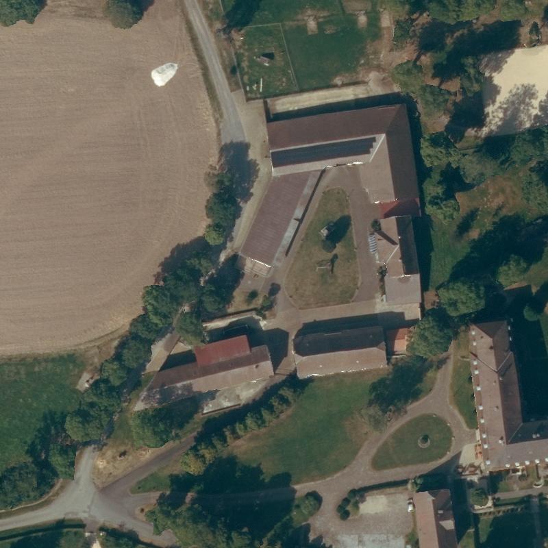 Die Lage von Höhnscheid, Augustinerchorfrauenstift im Orthofoto