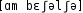 Grafik mit phonetischer Transkription des Belegs