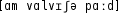Grafik mit phonetischer Transkription des Belegs