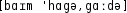 Grafik mit phonetischer Transkription des Belegs