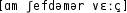 Grafik mit phonetischer Transkription des Belegs