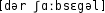 Grafik mit phonetischer Transkription des Belegs