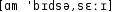 Grafik mit phonetischer Transkription des Belegs