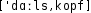 Grafik mit phonetischer Transkription des Belegs