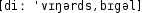 Grafik mit phonetischer Transkription des Belegs