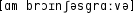 Grafik mit phonetischer Transkription des Belegs