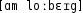 Grafik mit phonetischer Transkription des Belegs