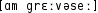 Grafik mit phonetischer Transkription des Belegs