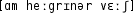 Grafik mit phonetischer Transkription des Belegs