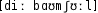 Grafik mit phonetischer Transkription des Belegs